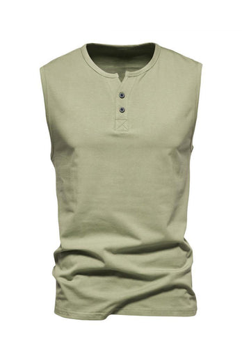 Summer Sleeveless Buttons Men's T-shirt