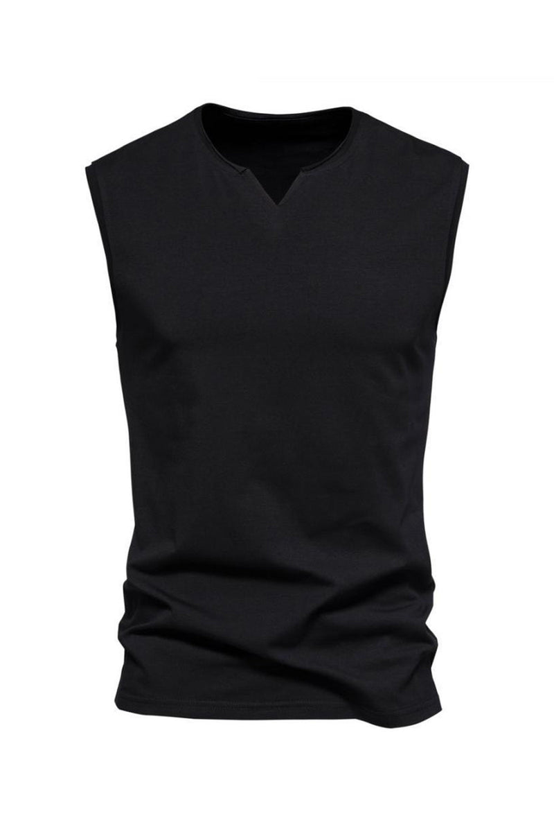 Load image into Gallery viewer, Sleeveless Black V-neck Summer Men&#39;s T-shirt