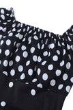 Off the Shoulder Polka Dots 1950s Dress