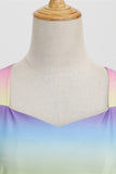 Colorful A Line Vintage 1950s Dress