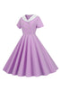 Load image into Gallery viewer, Peter Pan Collar Swing 1950s Dress with Short Sleeves