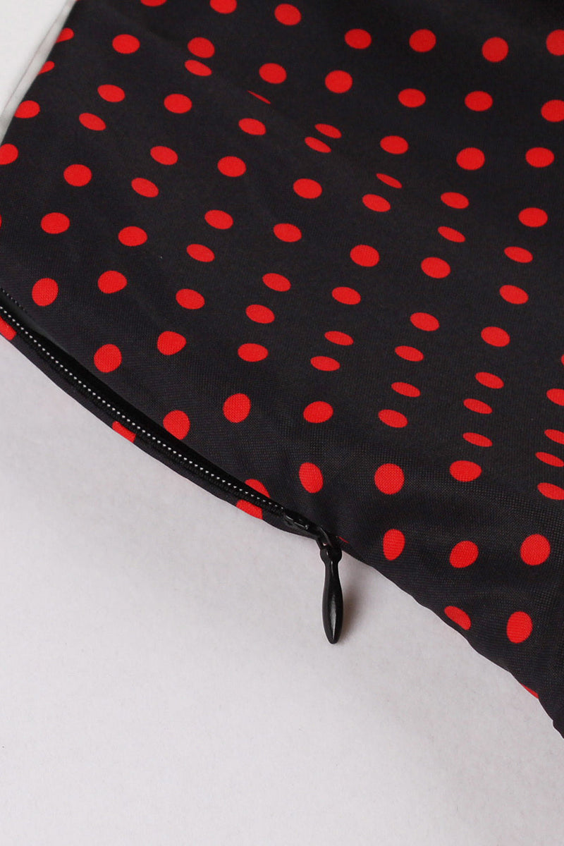 Load image into Gallery viewer, Black Polka Dots 1950s Dress with Button
