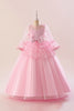 Load image into Gallery viewer, Pink Tulle Girl Party Dress with Appliques