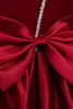 Load image into Gallery viewer, Burgundy Satin Girl Dress with Bow