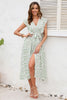Load image into Gallery viewer, Blue Floral Boho Summer Dress with Slit