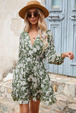 Green Floral Long Sleeves Summer Dress