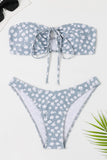 Two Piece Tube Top Pink Floral Swimsuit