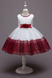 Pink Sleeveless Flower Tulle Girls' Dress With Bow