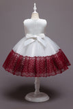 Pink Sleeveless Flower Tulle Girls' Dress With Bow