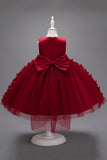 Champagne Princess Butterfly Tulle Girls' Dress With Bow