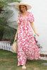 Load image into Gallery viewer, Red Printed Long Summer Casual Dress with Slit