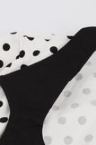 Black Polka Dots Swing 1950s Dress with Short Sleeves