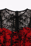 Red Lace Swing Vintage Dress