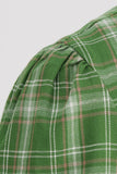 Green Plaid Short Sleeves 1950s Dress With Bowknot