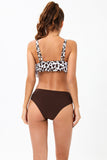 Leopard Two Pieces Brown Swimwear