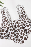 Leopard Two Pieces Brown Swimwear