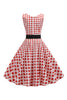 Load image into Gallery viewer, White Sleeveless Plaid 1950s Dress with Button