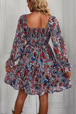 Black Off the Shoulder Printed Long Sleeves Summer Dress