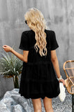 White Tulle Short Sleeves Short Casual Dress