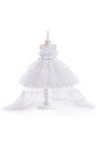 A Line Removable Hot Pink Girl's Party Dress