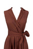Load image into Gallery viewer, V-Neck Sleeveless Brown 1950s Dress