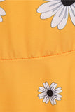 Sleeveless Printed Yellow 1950s Dress