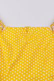 Yellow Polka Dots Square Neck Vintage Dress