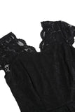 V Neck Black Lace Hepburn Style 1950s Dress