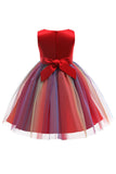 Sparkly Boat Neck Purple Girls Dresses