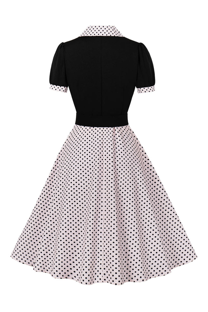 Load image into Gallery viewer, Green Short Sleeves Polka Dots 1950s Dress With Belt