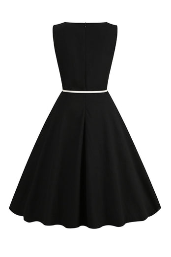 Printed A Line Short Swing 1950s Dress