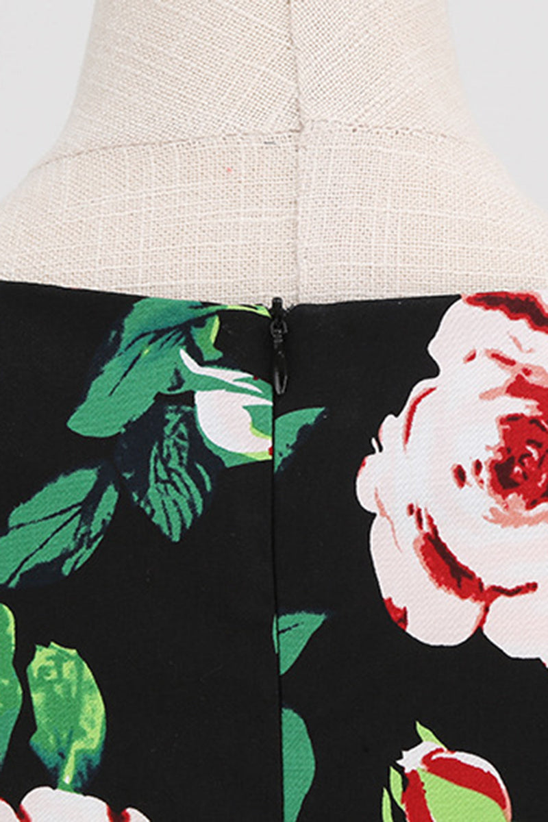Load image into Gallery viewer, Printed A Line Short Swing 1950s Dress