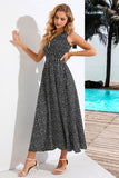 One Shoulder Black Printed Summer Dress