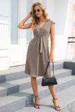 Apricot V-neck Sleeveless Summer Dress