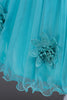 Load image into Gallery viewer, Blue A Line Bowknot Girls Party Dresses With 3D Flowers