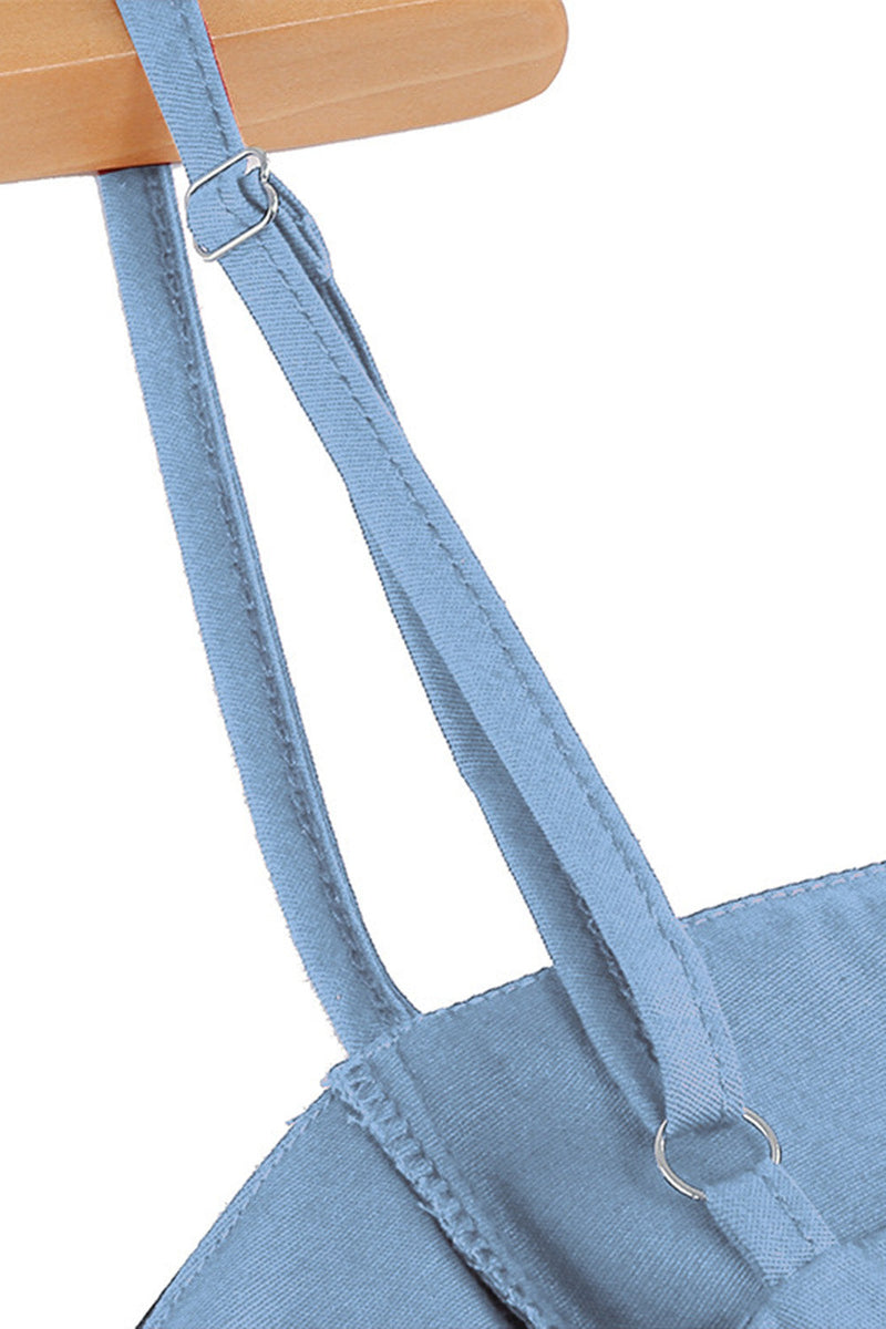 Load image into Gallery viewer, Light Blue Polka Dots Spaghetti Straps 1950s Dress