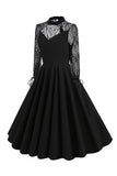 Black Long Sleeves Lace Vintage Dress