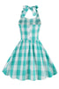 Load image into Gallery viewer, Halter Plaid Sleeveless Pink Vintage Girl Dresses
