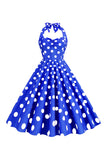 Pink Polka Dots Pin Up Vintage 1950s Dress
