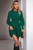 Pink Long Sleeves A Line Casual Dress with Ruffles