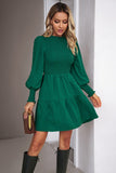 Pink Long Sleeves A Line Casual Dress with Ruffles