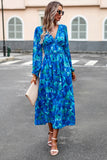 Black Printed Long Sleeves Casual Dress