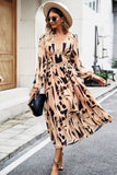 Black Printed Long Sleeves Casual Dress