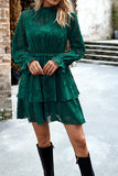 White Long Sleeves A-Line Short Casual Dress With Appliques
