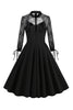 Load image into Gallery viewer, Retro Halloween Dark Hollow Backless Lace Dress