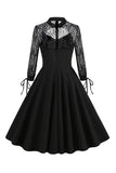 Retro Halloween Dark Hollow Backless Lace Dress