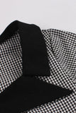 Plaid Black Swing 1950s Dress with Buttons