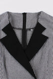 Long Sleeves Plaid Swing 1950s Dress with Belt