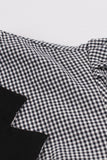 Long Sleeves Plaid Swing 1950s Dress with Belt