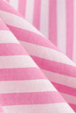 Spaghetti Straps Pink Stripes Swing 1950s Dress